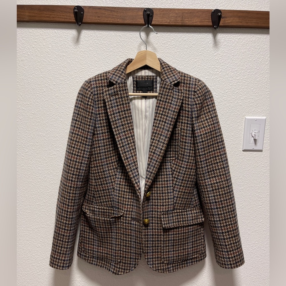 J.Crew Women's Petite Rhodes Blazer In Houndstooth Wool